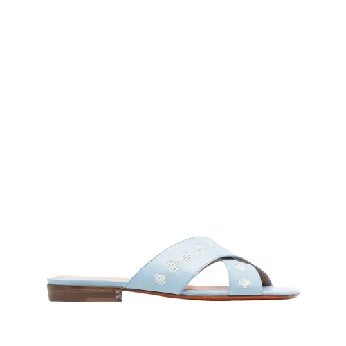 Santoni , Crossover Straps Sandals ,Blue female, Sizes: