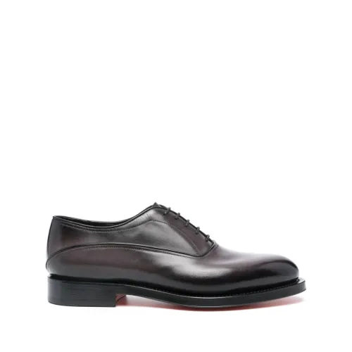 Santoni , Leather Oxford Shoes ,Gray male, Sizes: