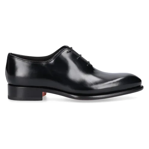 Santoni , Oxford 16229 Calf Leather Business Shoes ,Black male, Sizes: