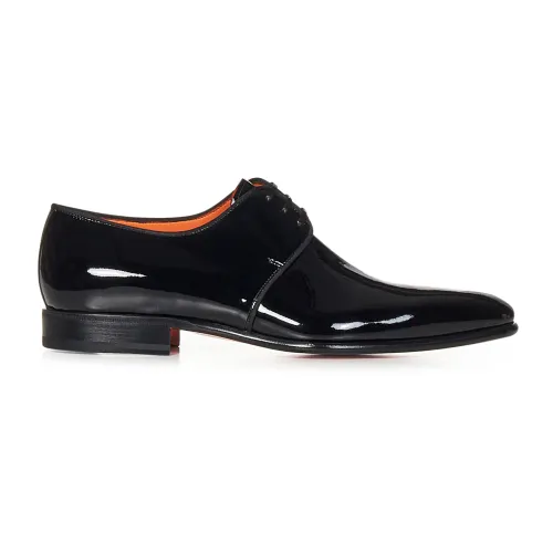 Santoni , Santoni Flat shoes Black ,Black male, Sizes: