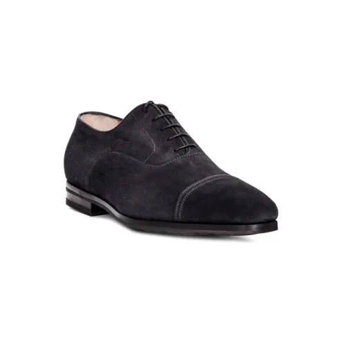 Santoni , Sophisticated Gray-Blue Suede Shoes for Business ,Blue male, Sizes: