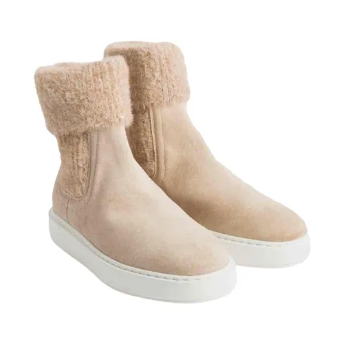 Santoni , Stylish Leather Boots ,Beige female, Sizes: