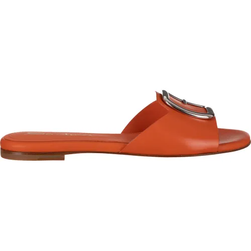 Santoni , Summer Style Sliders ,Orange female, Sizes: