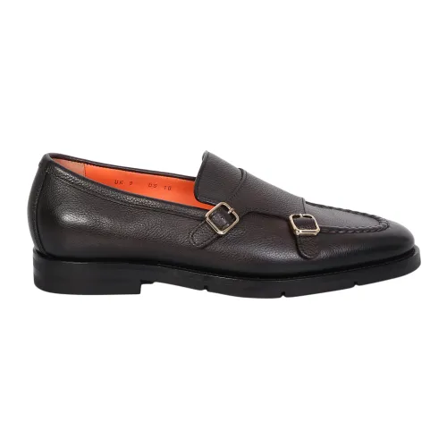 Santoni , Timeless Double Strap Monk Shoes ,Brown male, Sizes: