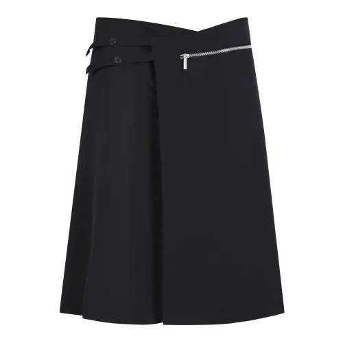 Sapio , Black Asymmetrical Wrap Skirt ,Black male, Sizes: