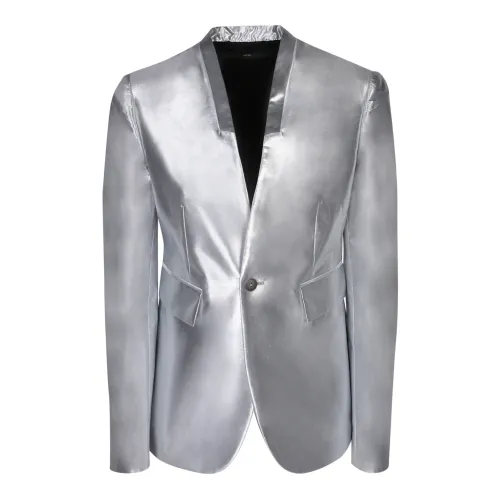 Sapio , Womens Clothing Jacket Metallic Ss24 ,Gray female, Sizes:
