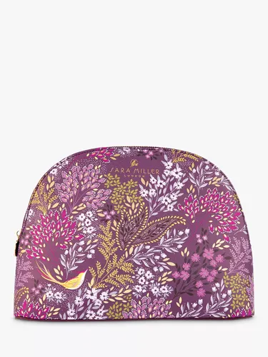 Sara Miller Bird & Florals Cosmetic Bag, Purple - Purple - Unisex