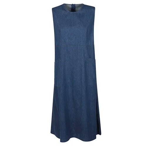 Sarahwear , Denim Gardener Dress ,Blue female, Sizes: ONE