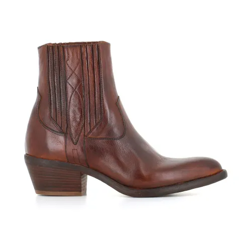 Sartore , Brandy Leather Texano Boots ,Brown female, Sizes: