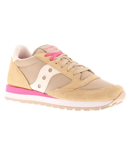 Saucony Womens Trainers Jazz Original Lace Up beige white pink