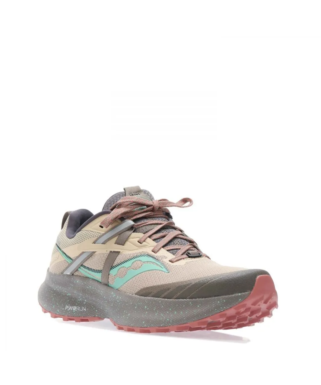 Saucony Womenss Ride 15 Running Shoes in Brown Mesh