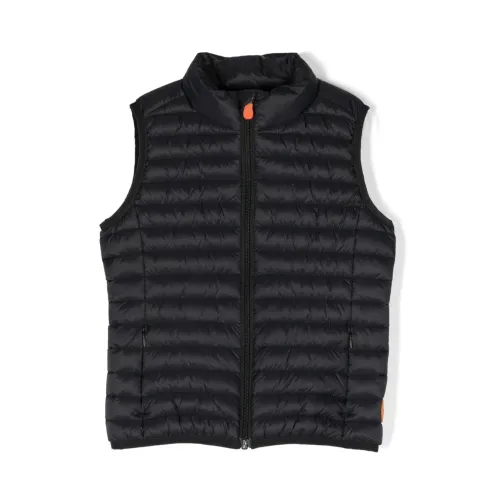 Save The Duck , Black Padded Vest with Quilted Design ,Black male, Sizes: