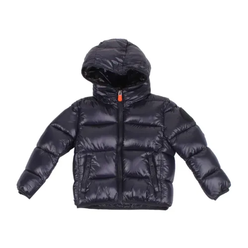 Save The Duck , Blue and Green Winter Jacket for Boys ,Blue male, Sizes: