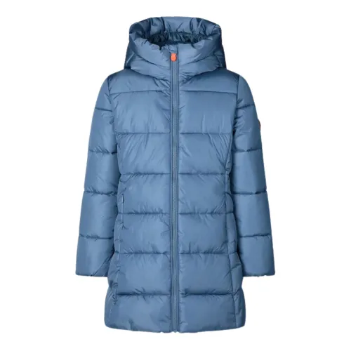 Save The Duck , Blue Quilted Kids Jacket Mega ,Blue female, Sizes: