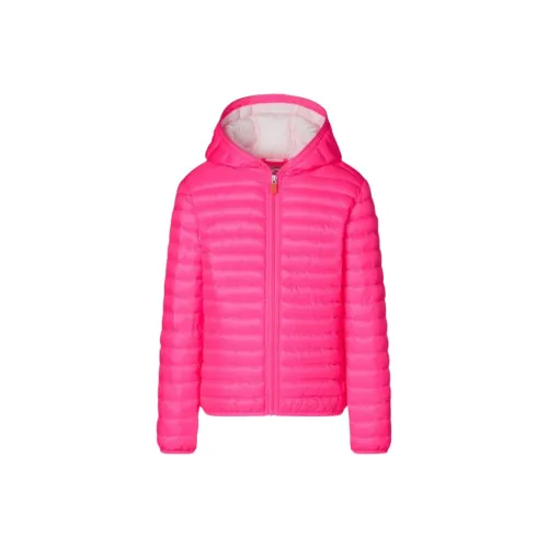Save The Duck , Fluorescent Lightweight Jacket for Girls ,Pink female, Sizes: