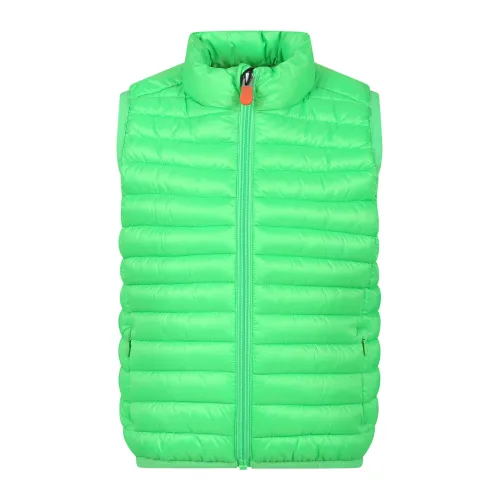Save The Duck , Green Padded Quilted Vest ,Green unisex, Sizes: