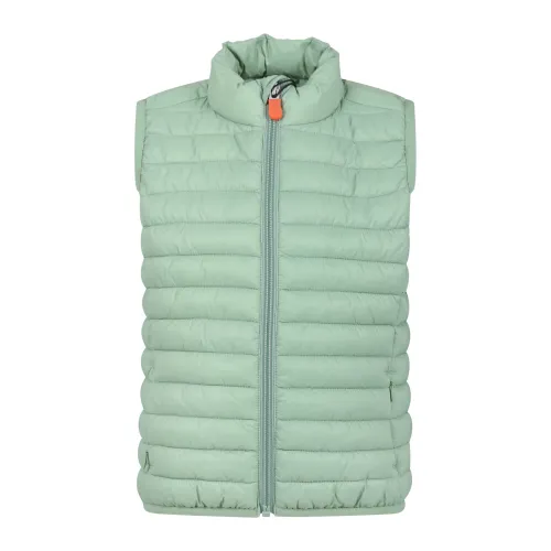 Save The Duck , Green Padded Quilted Vest ,Green unisex, Sizes: