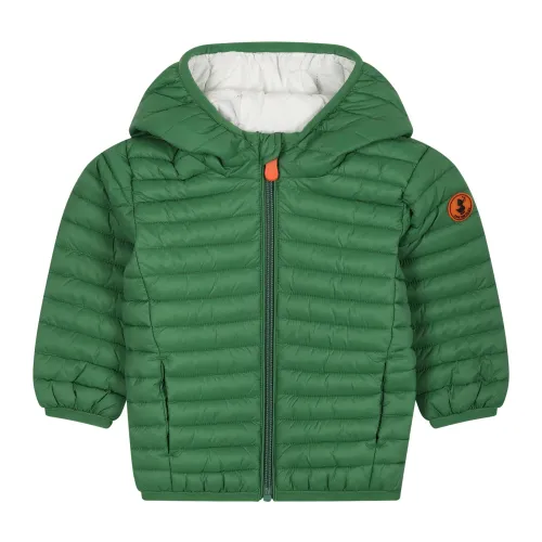 Save The Duck , Green Quilted Hooded Jacket ,Green unisex, Sizes: