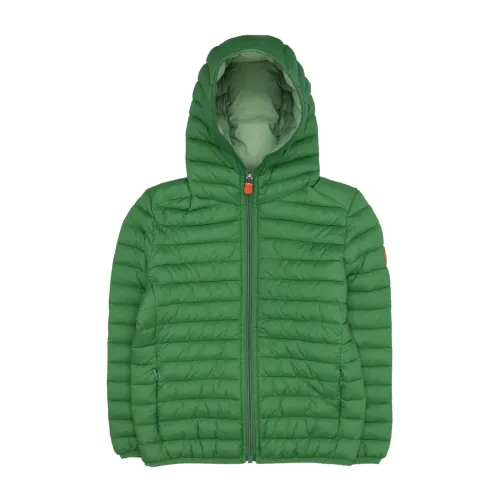 Save The Duck , Green Toddler Down Jacket with Quilted Silhouette ,Green male, Sizes: