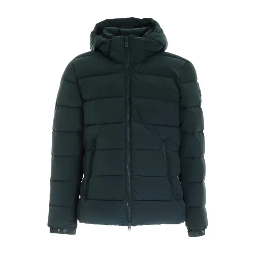 Save The Duck , Jack meets Hoodie, Stay Warm and Stylish this Winter with the Emerald Green Puffer Jacket ,Green male, Sizes: