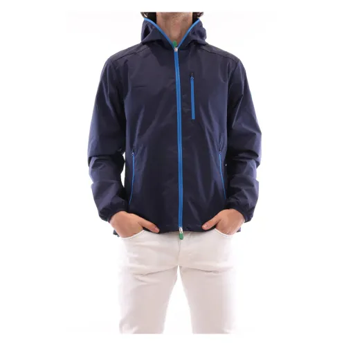 Save The Duck , Men`s Waterproof Windbreaker Jacket ,Blue male, Sizes: