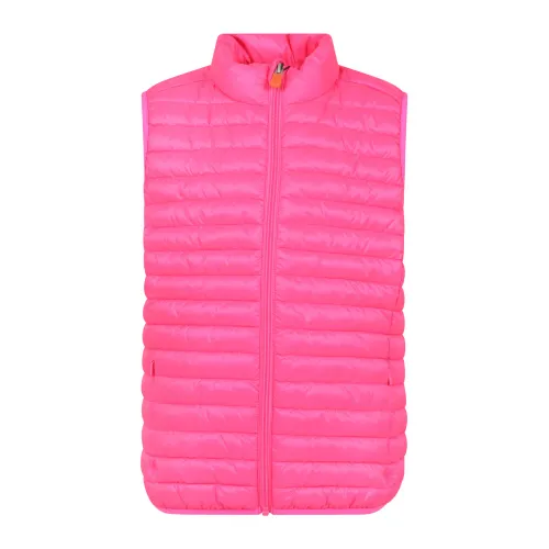 Save The Duck , Pink Padded Quilted Vest ,Pink unisex, Sizes: