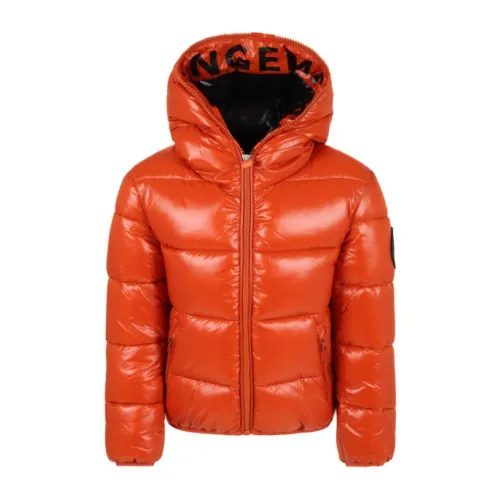 Save The Duck , Short Glossy Down Jacket ,Orange male, Sizes: