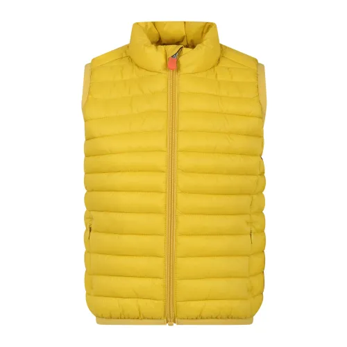 Save The Duck , Yellow Padded Quilted Vest ,Yellow unisex, Sizes: