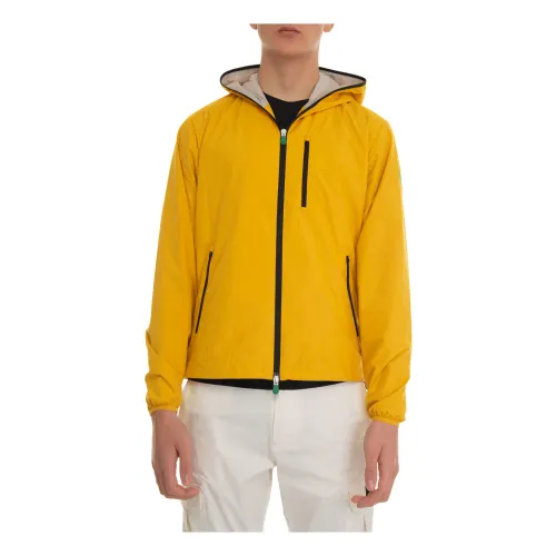 Save The Duck , Yellow Waterproof Hooded Harrington Jacket ,Yellow male, Sizes: