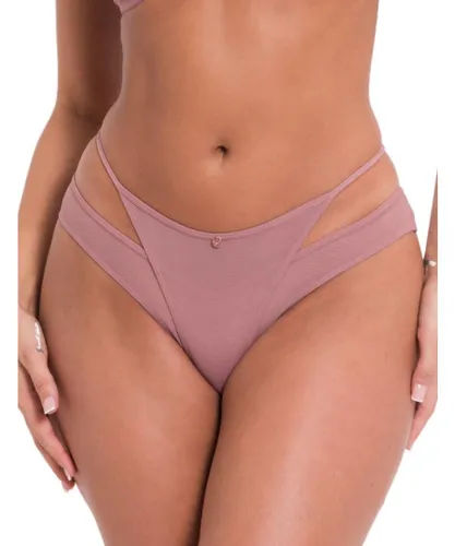 Scantilly by Curvy Kate Womens ST029202 Peep Show Brazilian Brief - Pink Cotton