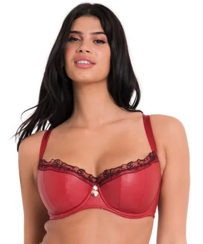 Scantilly by Curvy Kate Womens ST034105 Key To My Heart Padded Half Cup Bra - Red