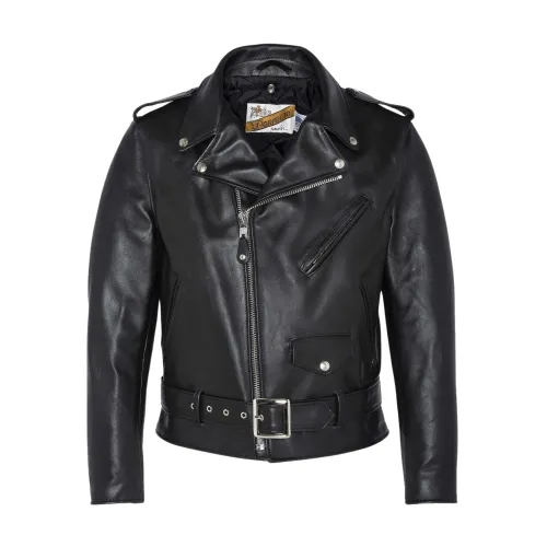 Schott NYC , Iconic Perfecto Leather Jacket - Made in USA ,Black male, Sizes: