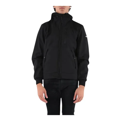 Schott NYC , Neoprene Jacket with Zipper and Hood ,Black male, Sizes: