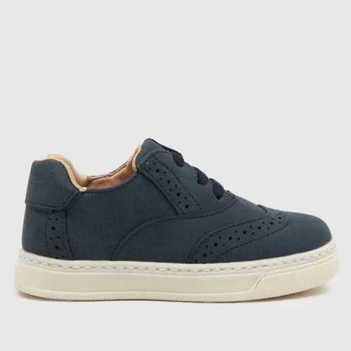 Schuh Baby Boys Navy Blue Latch Brogue Toddler Shoes