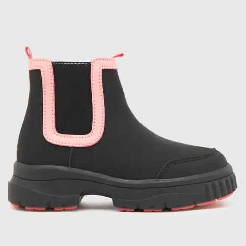 Schuh Black & Pink Cloudy Chelsea Girls Toddler Boots