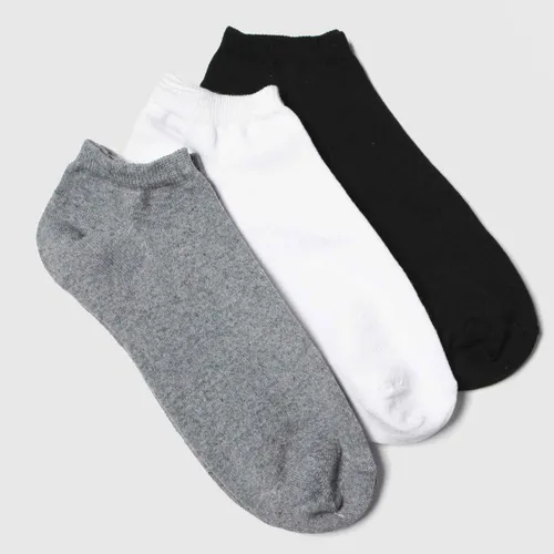 Schuh Black & White Trainer Socks 3 Pack