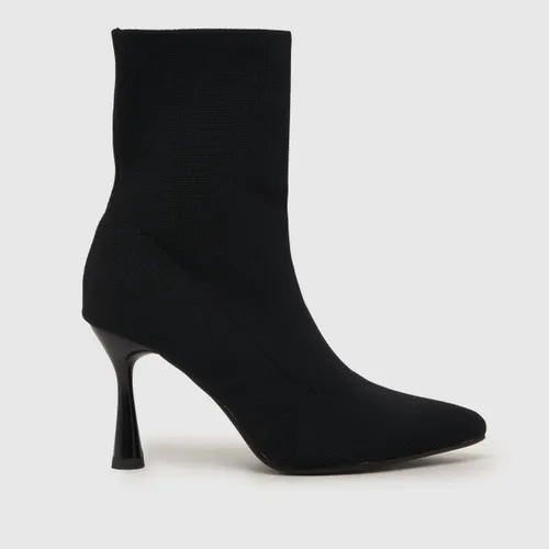 Schuh Bravo Knit Sock Ankle Boots in Black