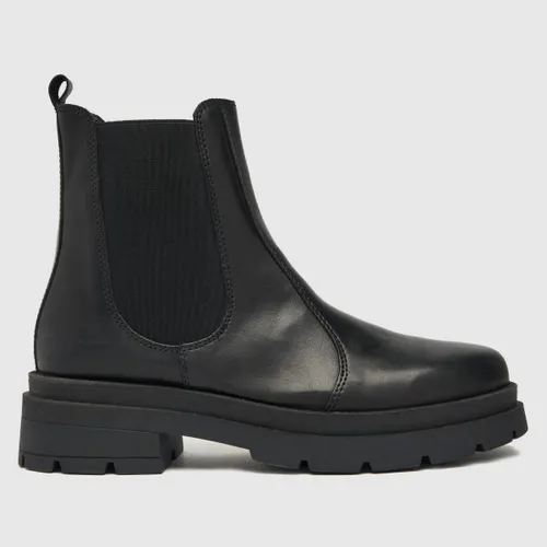Schuh Ladies Black Ace Leather Chelsea Boots
