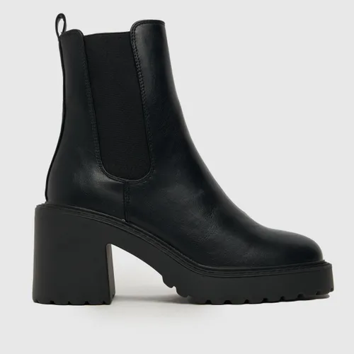 Schuh Ladies Black Beckett Cleated Chunky Chelsea Boots