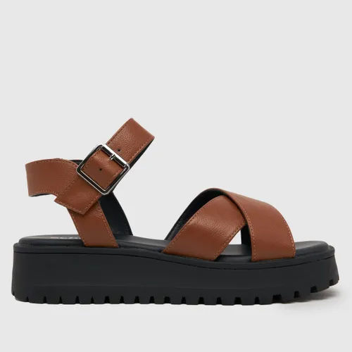 Schuh Ladies Tan Brown Wide Fit Tera Sandals