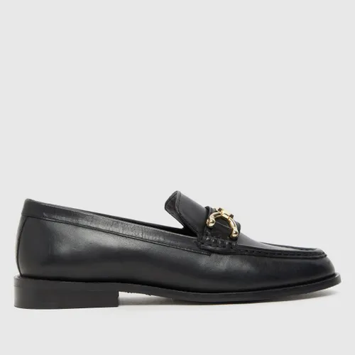 Schuh Lassie Leather Snaffle Loafer Flat Shoes in Black