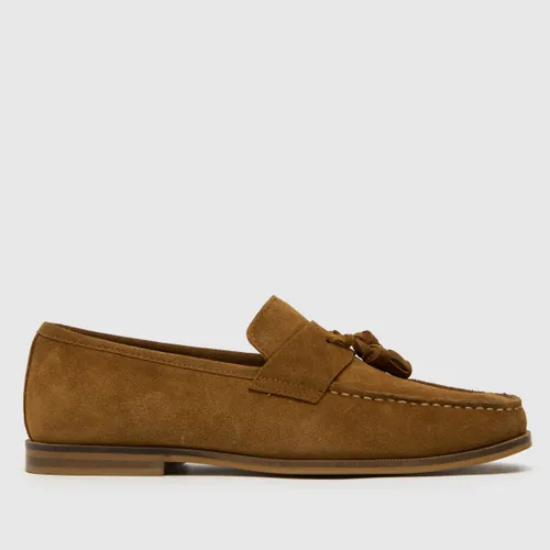 Schuh Rich Square Toe Loafer Shoes In Tan