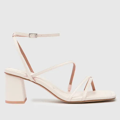 Schuh Sully Strappy Block High Heels in Off-white