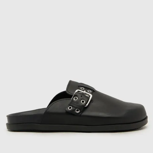 Schuh Tabbie Leather Closed toe Mule Sandals in Black