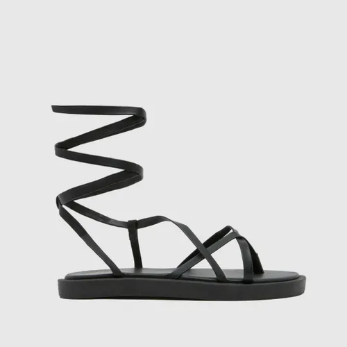 Schuh Terry toe Loop Strappy Sandals in Black