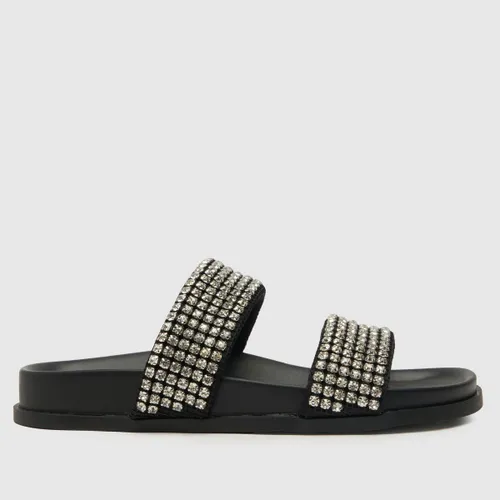 Schuh Tessie Embellished Mule Sandals in Black