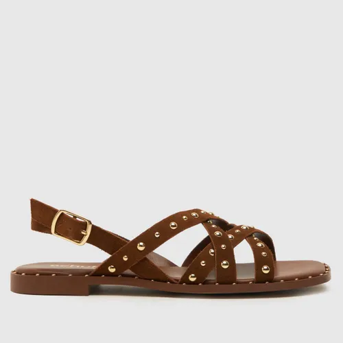 Schuh Thelma Studded Suede Sandals in Tan