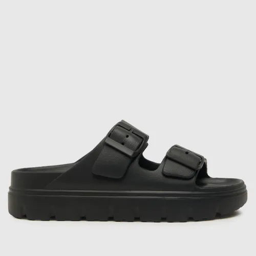 Schuh Tilda Double Strap Footbed Sandals in Black