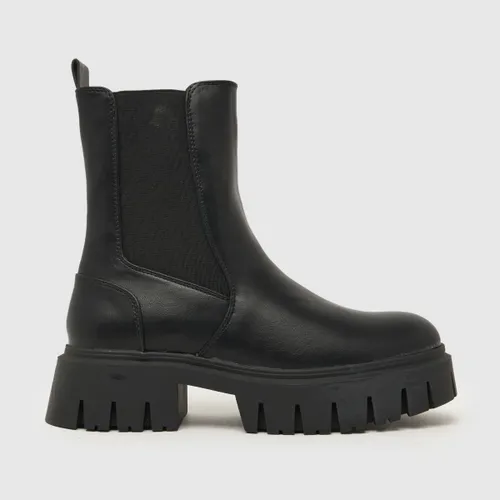 Schuh Women's Black Amsterdam Chunky Chelsea Winter Boots