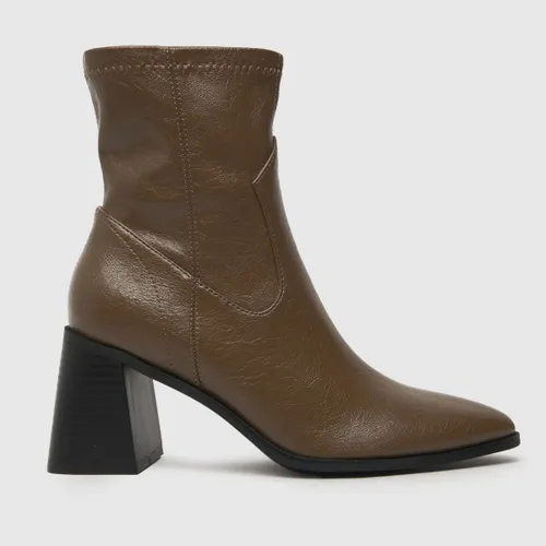 Schuh Women's Dark Brown Bronte Block Sock Boots